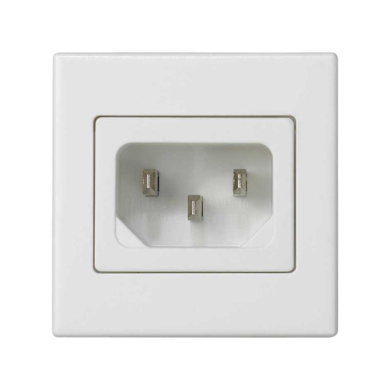 Плата с 1-м разъемом "папа" IEC320 45х45мм бел. Simon Connect K305A-9