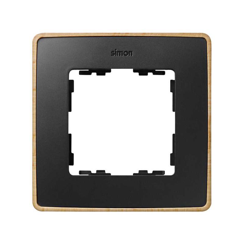 Рамка 1-м Simon82 Detail дерево/графит (100% Бук) Simon 8201610-271