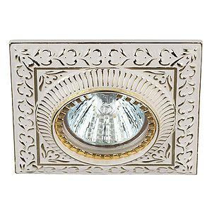 Светильник KL47 WH/GD квадратный "вензель" MR16 12В/220В 50Вт бел./золото ЭРА Б0009325