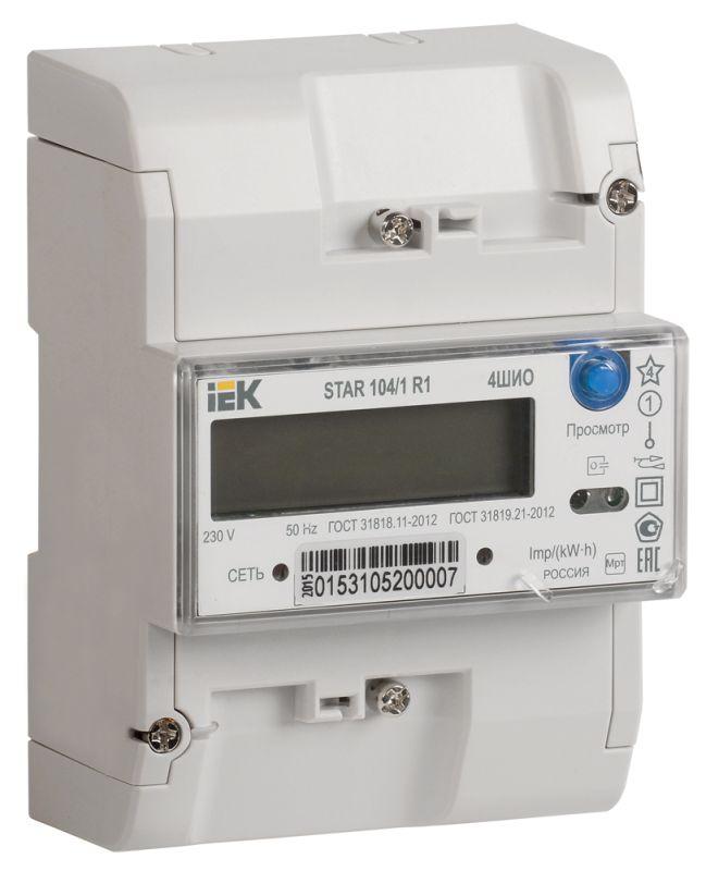 Счетчик STAR 104/1 R1-5(60)Э 4ШИО 1ф 5-60А класс точн. 1.0/2.0 многотариф. IEK CCE-1R4-1-02-1