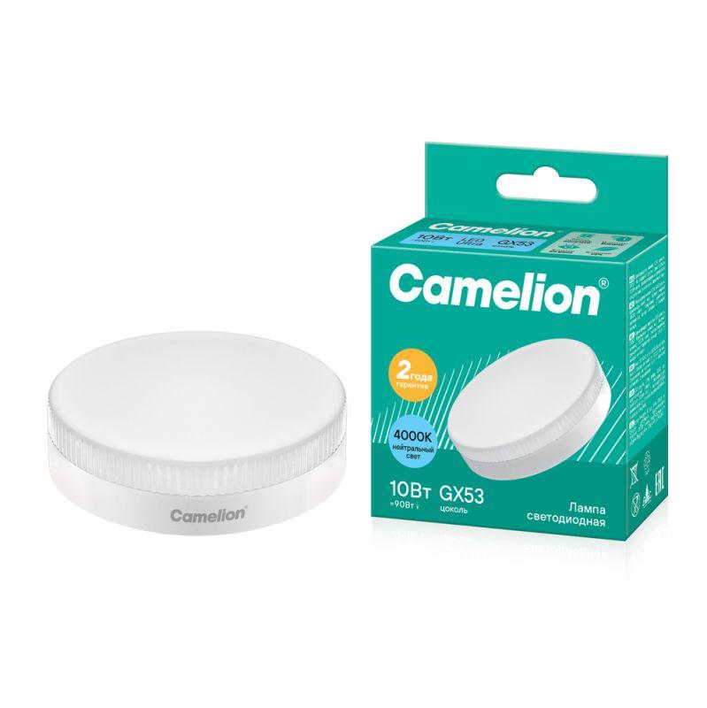Лампа светодиодная LED10-GX53/845/GX53 10Вт таблетка 4500К бел. GX53 880лм 220В Camelion 12054