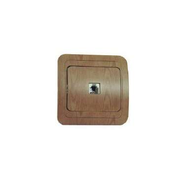 Розетка телефонная СП Mimoza N TF евро стандарт дуб/дуб Makel 24214