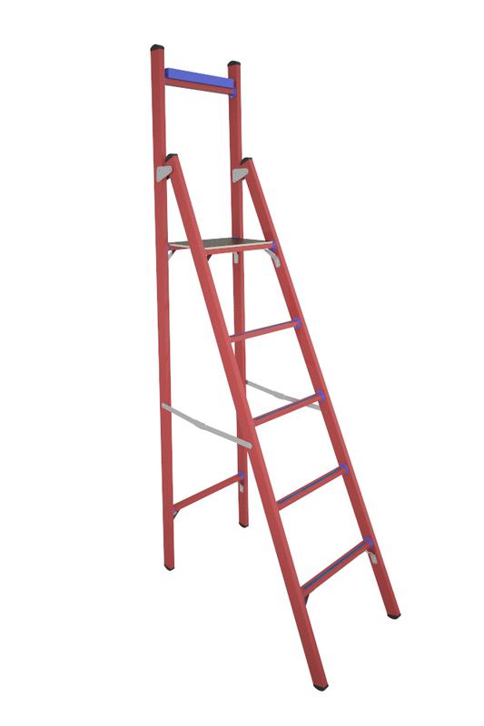 Стремянка диэлектрическая СВД-1.8 Евро с вертикальной опорой стеклопластик. Антиток Д413746