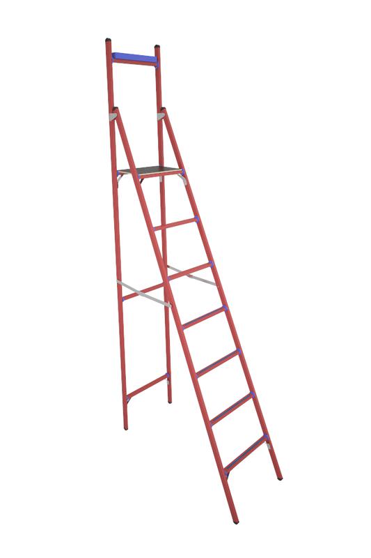 Стремянка диэлектрическая СВД-2.3 с вертикальной опорой стеклопластик. Антиток Д413750