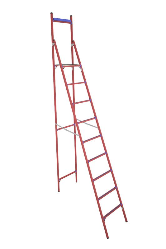 Стремянка диэлектрическая СВД-2.3 Т с вертикальной опорой стеклопластик. Антиток Д413753