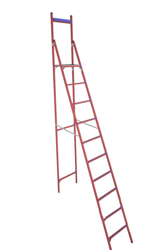 Стремянка диэлектрическая СВД-2.5 Т с вертикальной опорой стеклопластик. Антиток Д413756