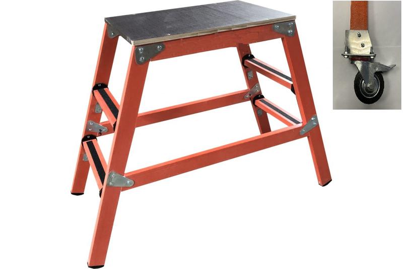 Стремянка диэлектрическая ССД-0.9 ПК (подмость с колесами) с симметричной опорой стеклопластик. Антиток Д413768