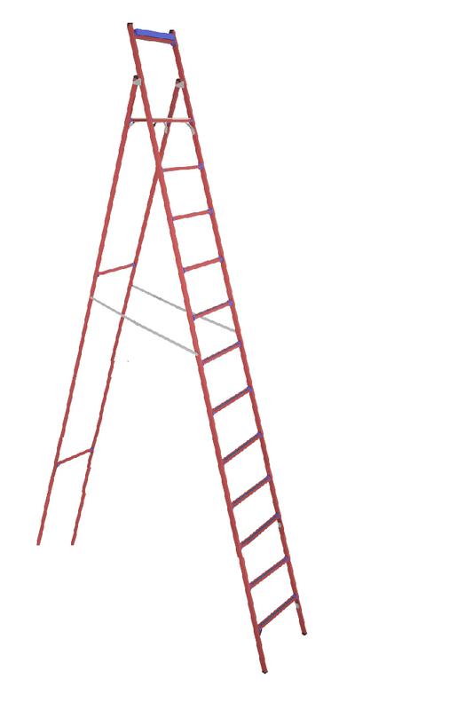 Стремянка диэлектрическая ССД-3.0 Телеком с симметричной опорой стеклопластик. Антиток Д413792