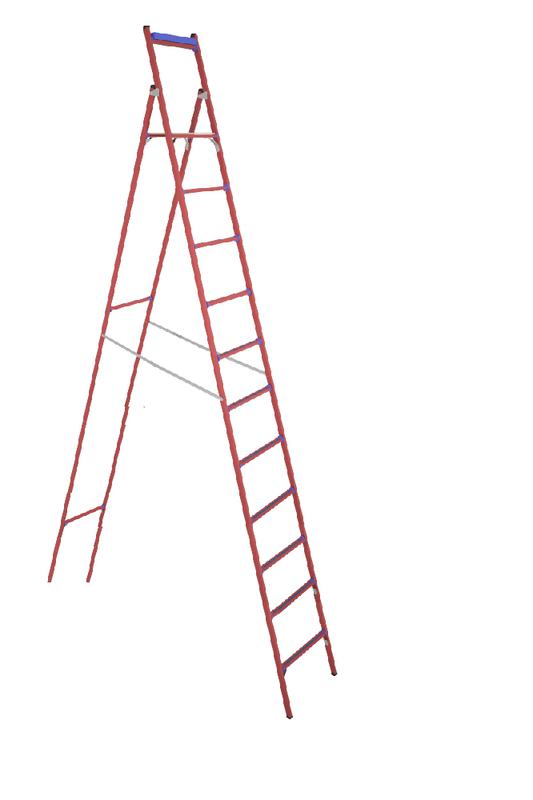 Стремянка диэлектрическая ССД-3.5 Евро с симметричной опорой стеклопластик. Антиток Д413793