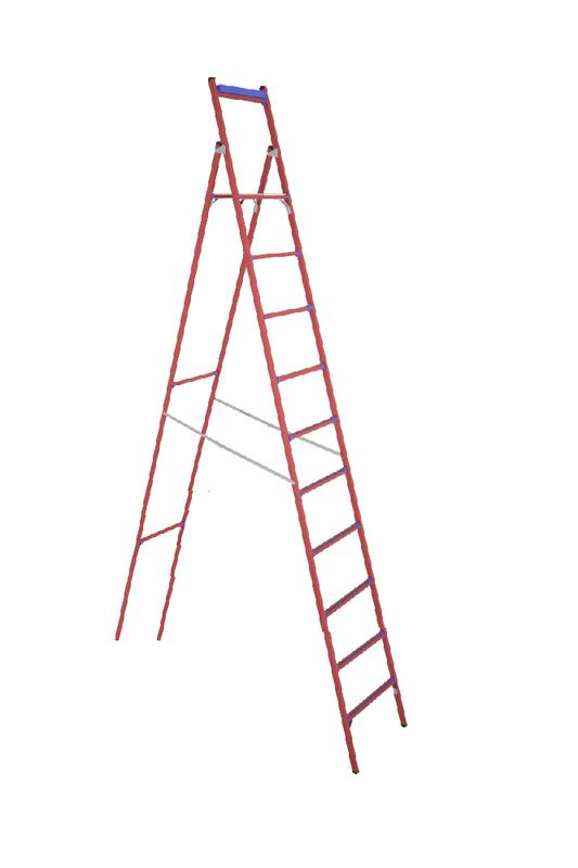 Стремянка диэлектрическая ССД-3.8 Евро с симметричной опорой стеклопластик. Антиток Д413795