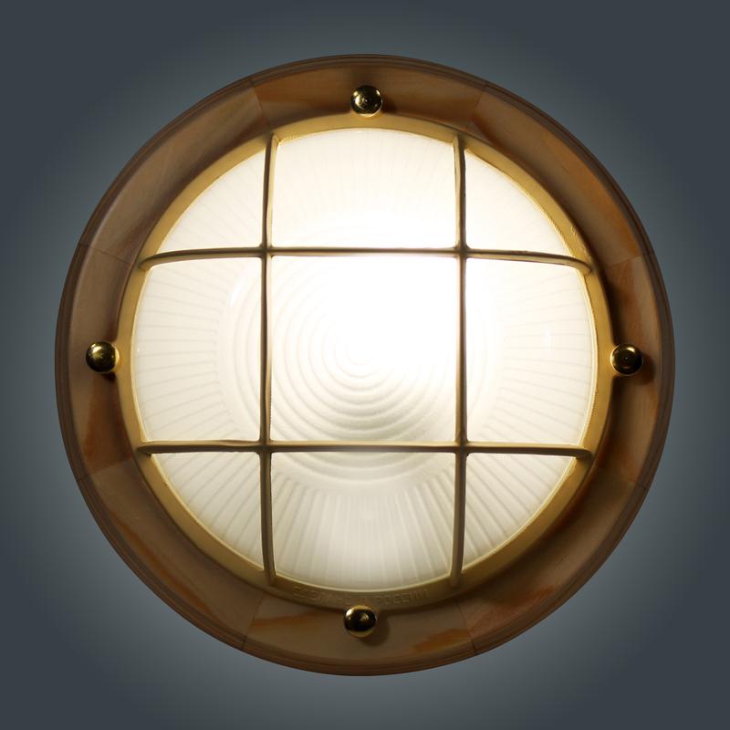 Светильник НПП 03-60-014 "Самарканд" 1302 круг малый 1х60Вт E27 IP65 корпус с решеткой дер. сосна (инд. упак.) Элетех 1005500979