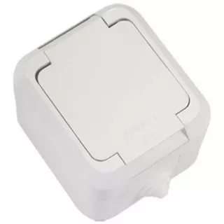 Розетка 1-м ОП 10А IP44 с заземл. с крышкой п/герм. сер. Makel 18104