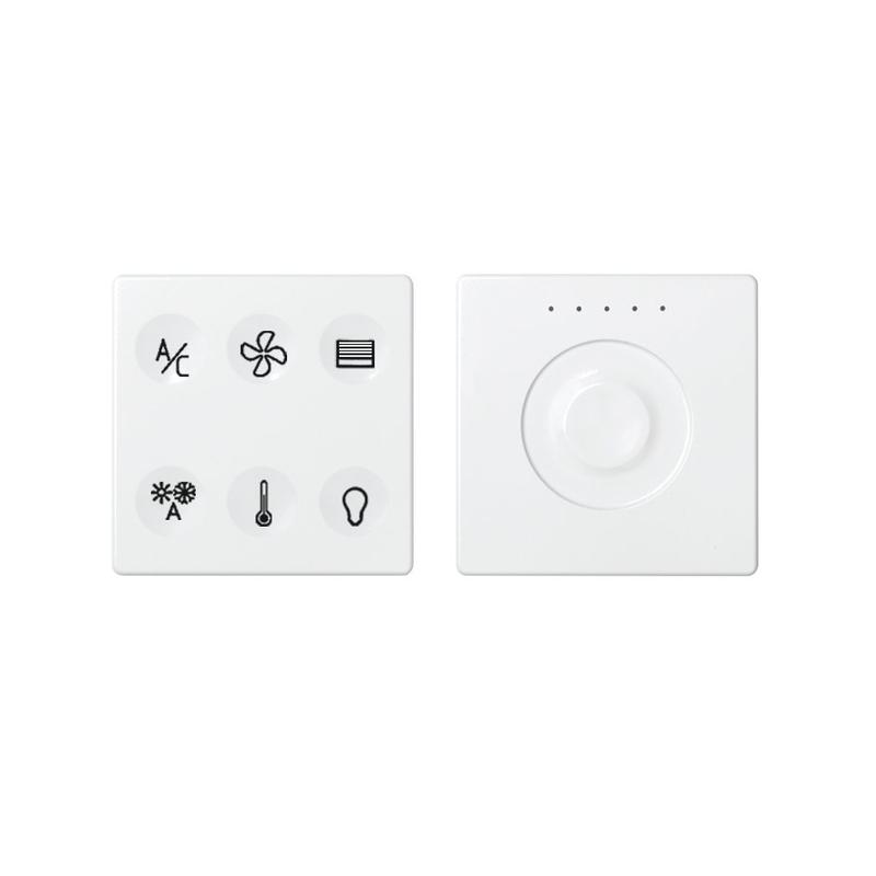 Комплект выключателя 6-кл. сенсорн. + регулятор Т2 KNX; RJ12 бел. Simon82 Sense 8400674-030