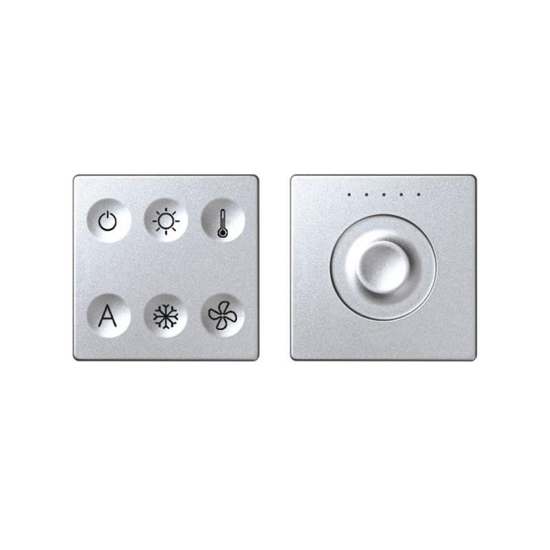 Комплект выключателя 6-кл. сенсорн. + регулятор Т1 KNX; RJ12 алюм. Simon82 Sense 8400673-093