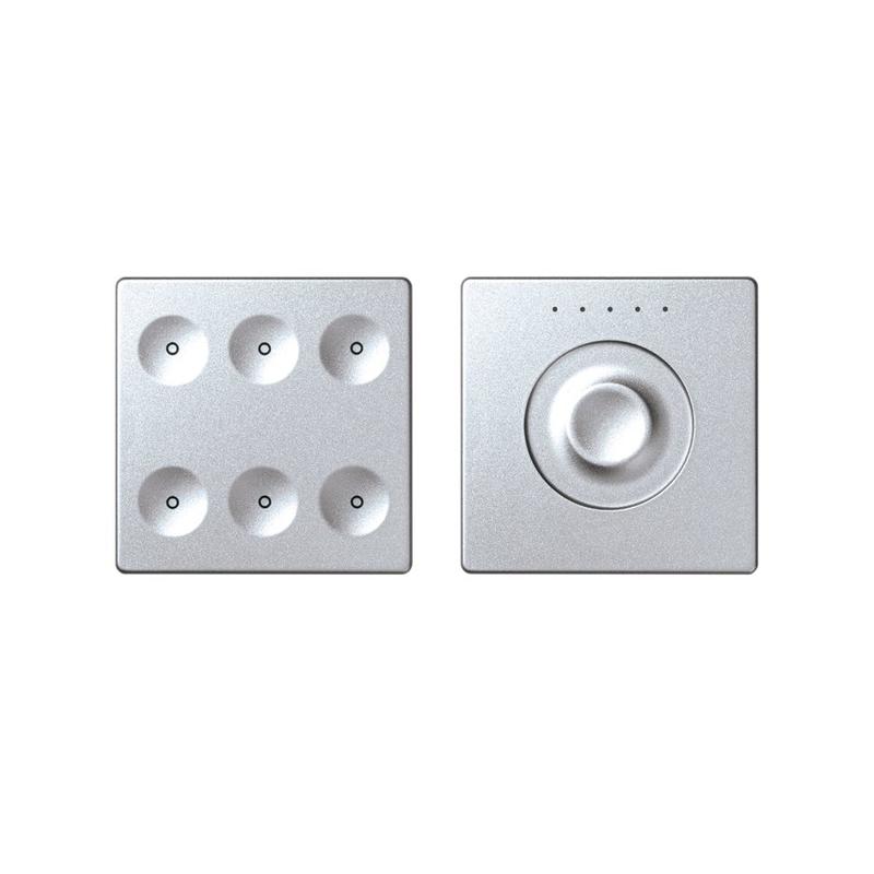 Комплект выключателя 6-кл. сенсорн. + регулятор LON; RJ12 алюм. Simon82 Sense 8000671-093