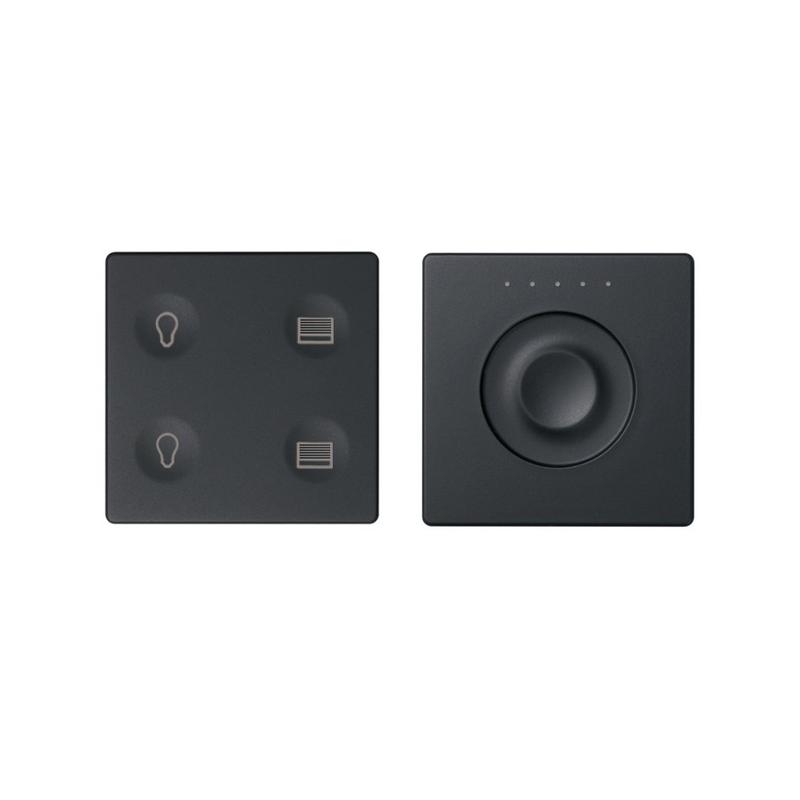 Комплект выключателя 4-кл. сенсорн. + регулятор Т2 KNX; RJ12 графит Simon82 Sense 8400654-038