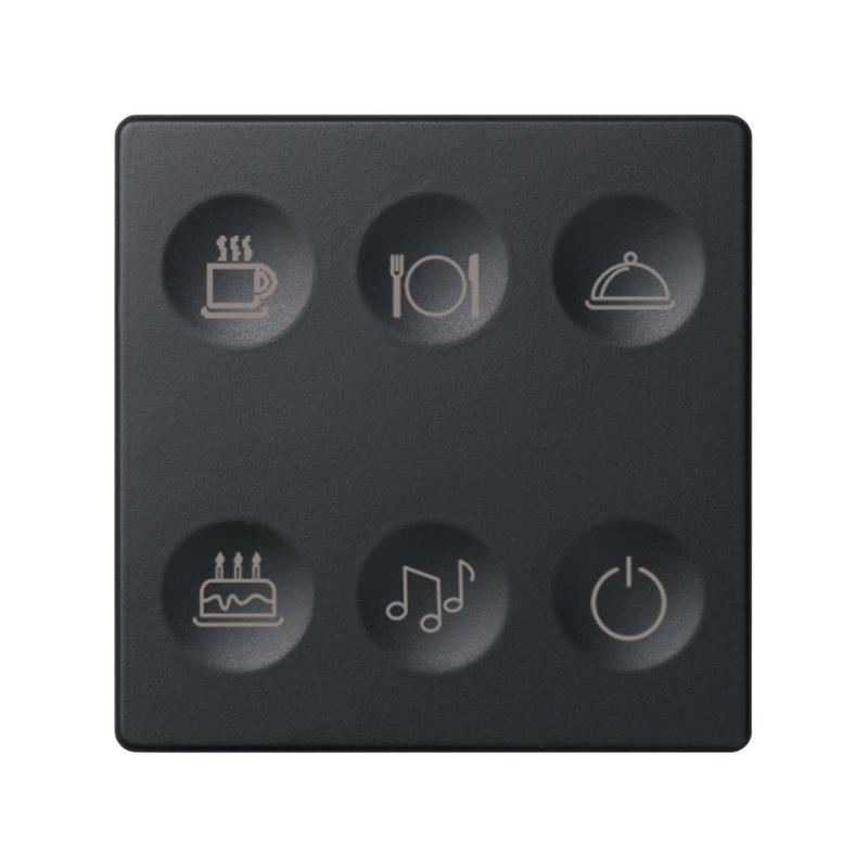 Выключатель сенсорный 6-кл. СП Simon 82 Sense IP20 с тематич. маркир. Т2 графит Simon 8000664-038