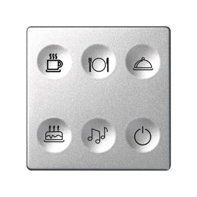 Выключатель сенсорный 6-кл. СП Simon 82 Sense IP20 с тематич. маркир. Т2 алюм. Simon 8000664-093