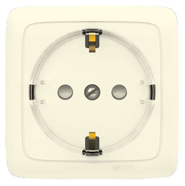 Розетка 1-м ОП Альфа 16А IP20 250В с заземл. с изолир. пластиной (стакан) сл. кость HEGEL РА16-173-01