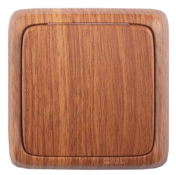 Переключатель 1-кл. ОП Альфа 10А IP20 250В с изолир. пластиной дуб HEGEL ВА10-163-05