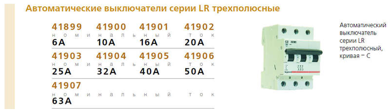 Выключатель автоматический модульный 3п C 16А 6кА LR Leg 604835