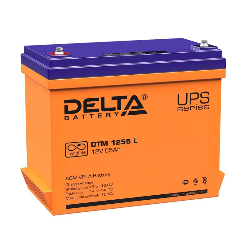 Аккумулятор UPS 12В 55А.ч DTM 1255 L Delta 4614010640012