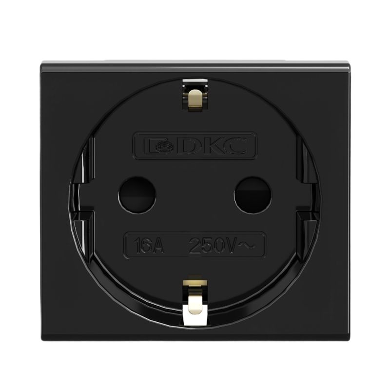 Розетка 1-м 2мод. Viva 16А IP20 2P+E с заземл. защ. шторки черн. DKC 45205