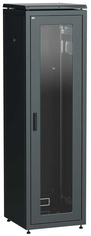 Шкаф сетевой 19дюйм LINEA N 42U 600х600мм стекл. передн. дверь черн. ITK LN05-42U66-G