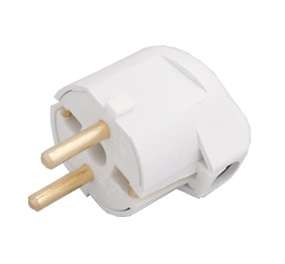 Вилка штепсельная угловая 16А с заземл. бел. Bylectrica В16-242