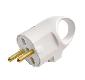 Вилка штепсельная угловая 16А с заземл. с ушком бел. Bylectrica В16-336