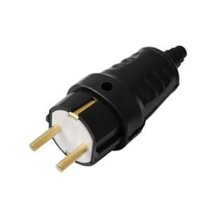 Вилка штепсельная 16А с заземл. каучук черн. Bylectrica В16-362