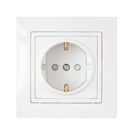 Розетка 1-м СП 16А IP20 с заземл. защ. шторки бел. Bylectrica РС16-341