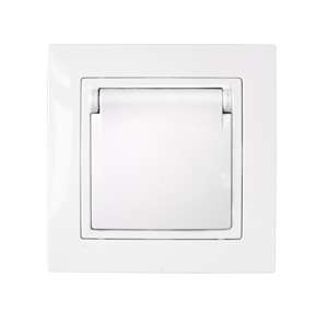 Розетка 1-м СП 16А IP44 с заземл. с крышкой бел. Bylectrica РС16-356