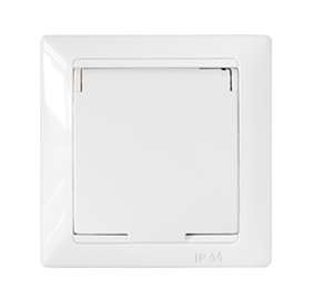 Розетка 1-м СП 16А IP44 с заземл. с крышкой бел. Bylectrica РС16-312