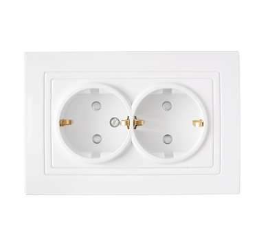 Розетка 2-м СП IP20 с заземл. защ. шторки бел. Bylectrica РС16-350