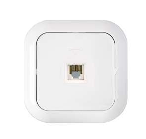 Розетка телефонная 1-м СП RJ11 (4P4C) бел. Bylectrica ТР4-020