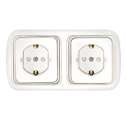 Розетка 2-м СП с заземл. бел. Bylectrica РС16-284