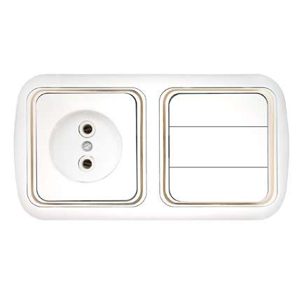 Блок СП (розетка без заземл. + 3-кл. выкл.) бел. Bylectrica 3В-РЦ-537