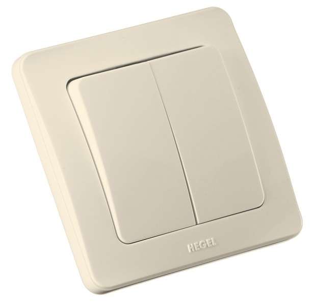 Выключатель 2-кл. СП Мастер 16А IP20 250В сл. кость HEGEL ВС16-351-01