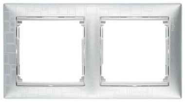 Рамка 2-м Valena горизонт. матов. алюм. (блист.) IEK 694354