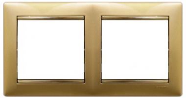 Рамка 2-м Valena горизонт. матов. зол. (блист.) IEK 694360