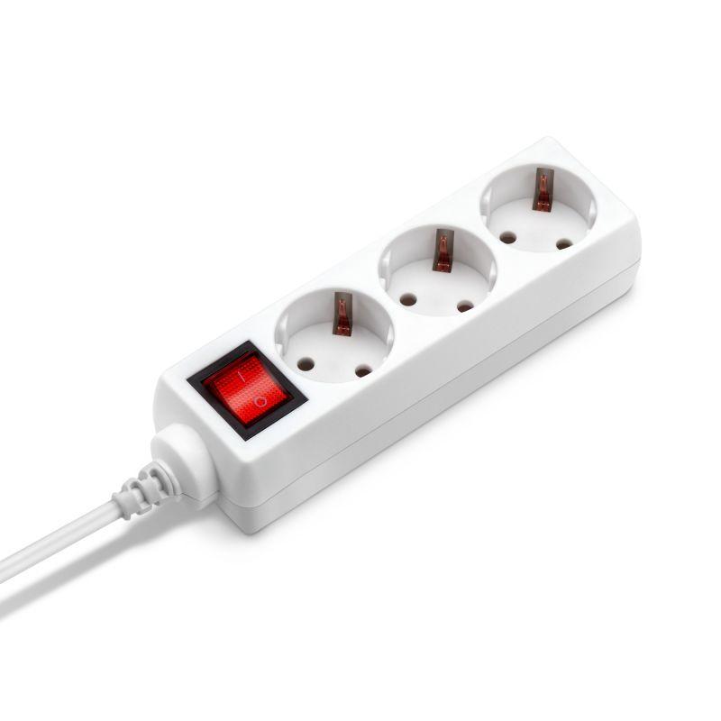 Удлинитель с сетевым фильтром 3х5м с заземл. 10А IP20 BU-PS3.5/W CCA 3х0.75 бел. BURO 828016