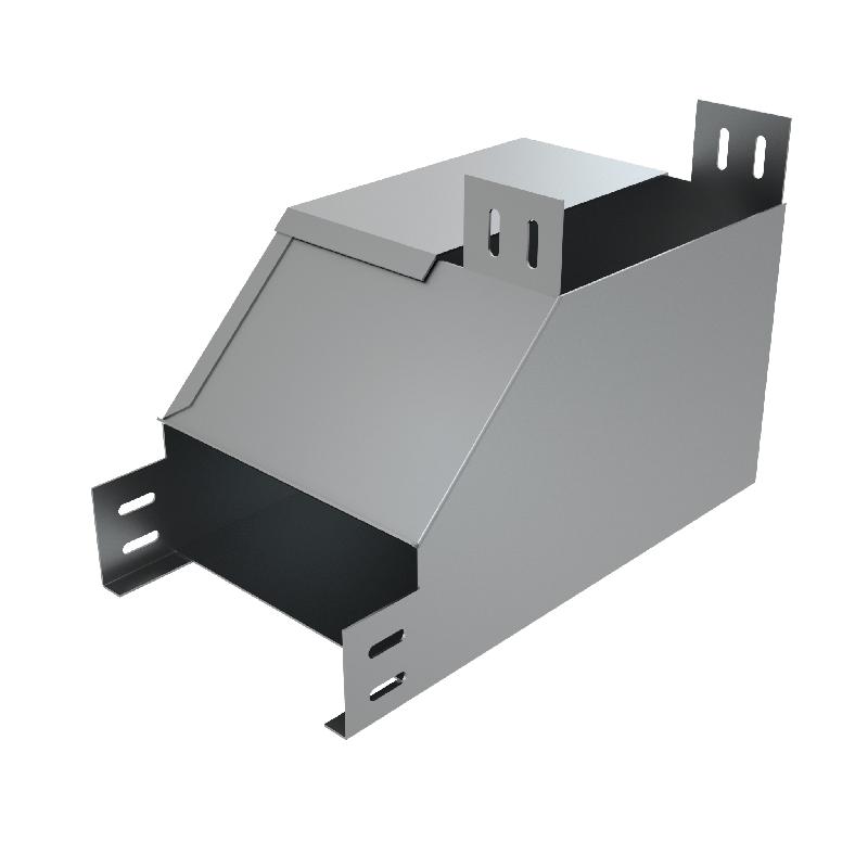 Угол для лотка вертикальный внутренний правый с разворотом трассы на 90град. 100х50 сталь 1мм NLPD90-50-100-R КМ LO7873