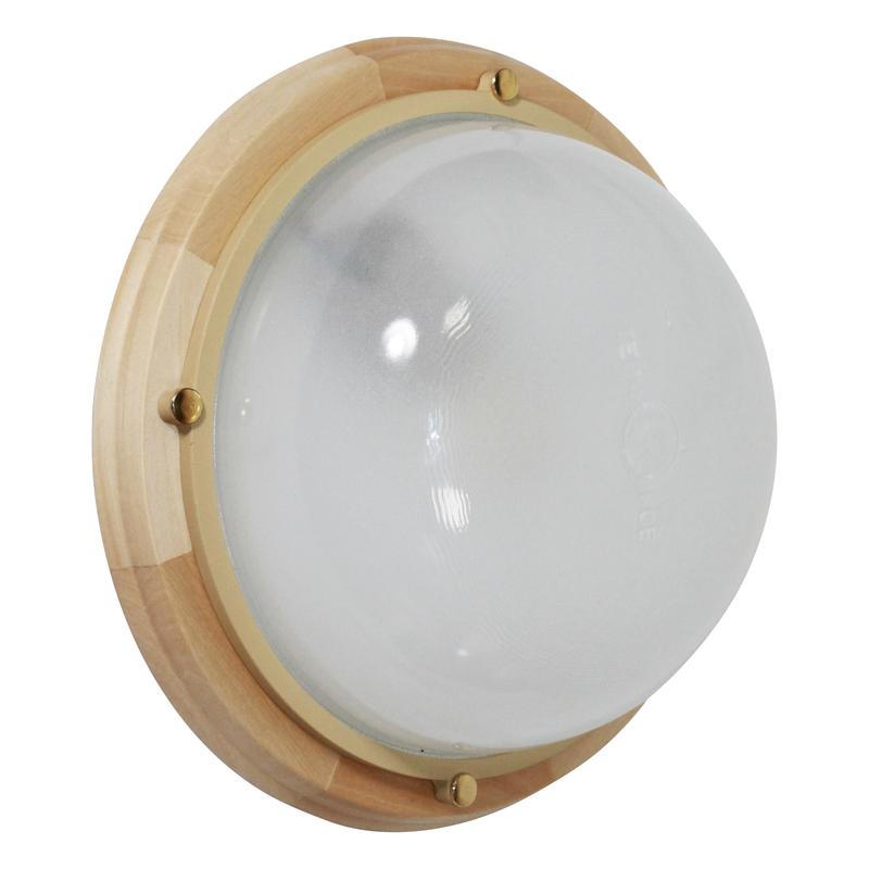 Светильник НББ 03-100-009 "Терма 1101" IP65 кругл. большой матов./корпус дерево липа (инд. упак.) Элетех 1005501026