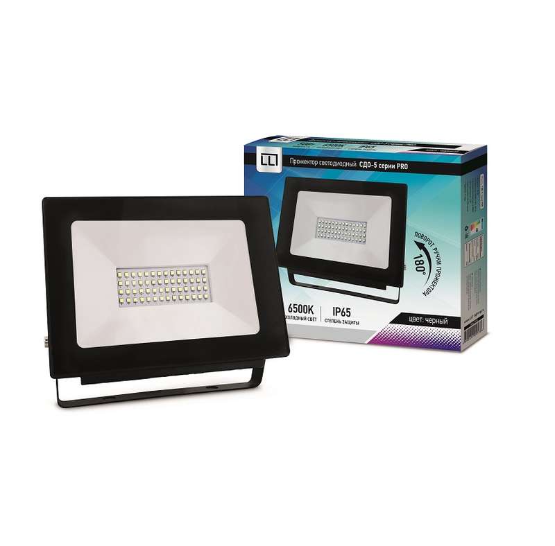 Прожектор СДО-5-50 серия PRO LED 50Вт IP65 6500К 4750лм LLT 4690612005386