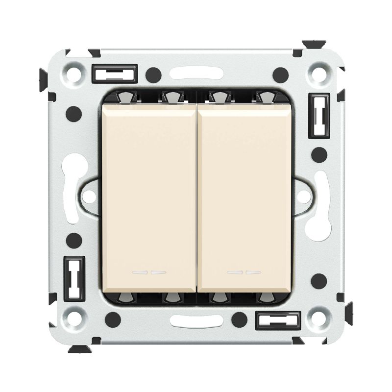 Выключатель 2-кл. 2мод. СП Avanti "Ванильная дымка" 16А IP20 беж. DKC 4405104