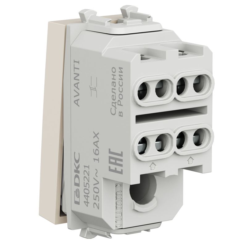 Выключатель модульный 1-кл. 2п 1мод. Avanti "Ванильная дымка" DKC 4405221