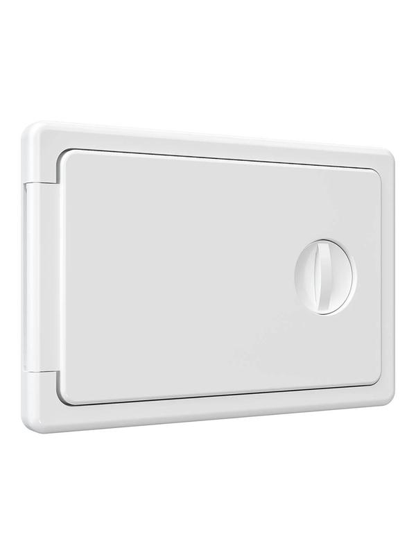 Люк-дверца ревизионная накладная 150х100мм с ручкой-задвижкой АБС бел. EVECS ЛТ1510П