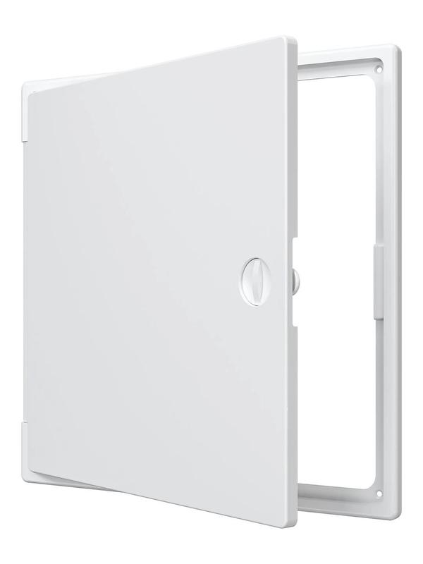Люк-дверца ревизионная накладная 300х300мм с ручкой-задвижкой АБС бел. EVECS ЛТ3030П