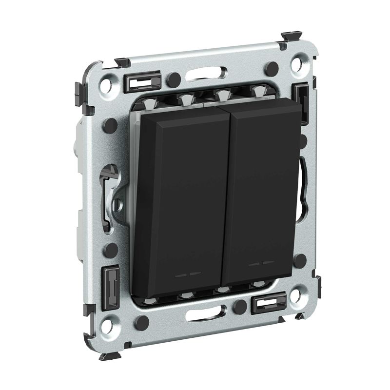 Выключатель 2-кл. СП Avanti "Черный матовый" DKC 4412104